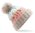 Corkscrew pom pom beanie