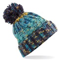 Corkscrew pom pom beanie